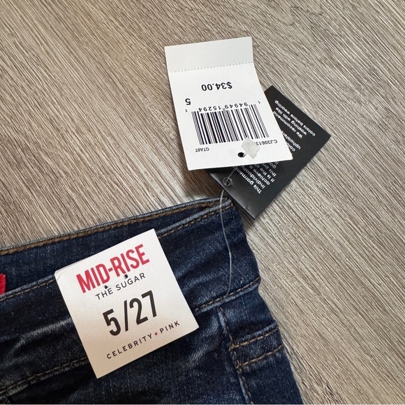 Celebrity Pink The Sugar Mid Rise Denim Jean Shorts Cuffed 5 / 27 - Picture 4 of 6